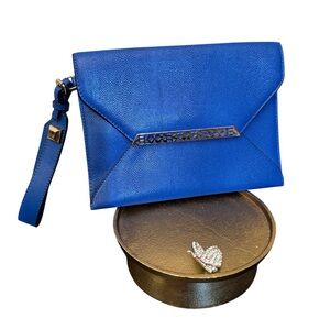 Stella & Dot Blue Envelope Wristlet Clutch